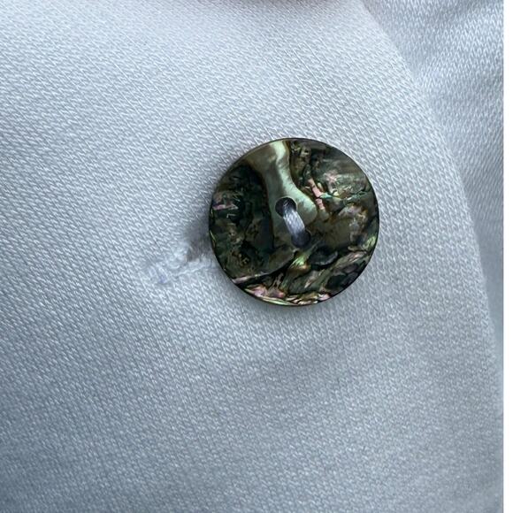 BLEUSALT white lensing modal ultra soft Schoolboy knit short blazer jacket top - Picture 7 of 10